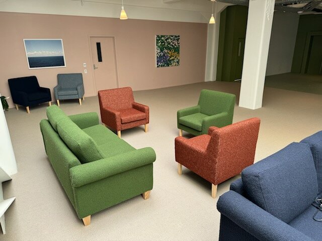 Kadima Noelle chairs and Huia sofas in Maxwell Rogers NZ wool